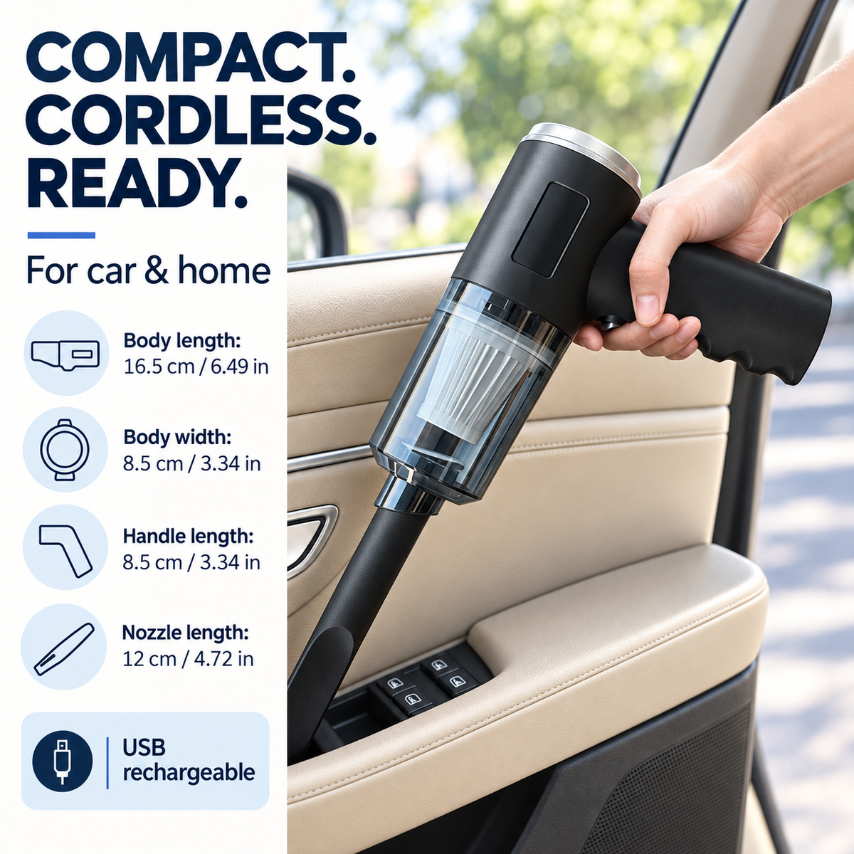 DustGo | 3-in-1 Mini Vacuum & Air Duster